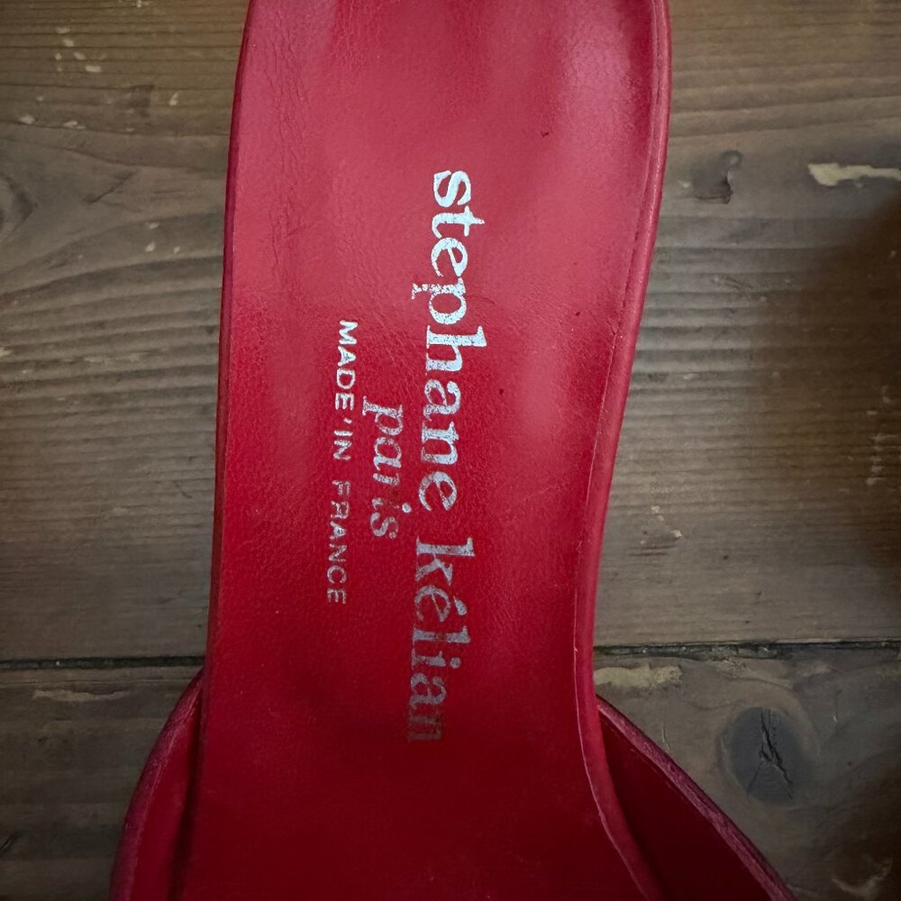 Stéphane Kélian Burgundy Suede Beaded Heels Size 4.5 Made in France New - Picture 2 of 10